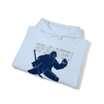 Goalie Hooded Sweatshirt - drop it like a butterfly Blue