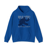 Goalie Hooded Sweatshirt - drop it like a butterfly Blue