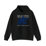Goalie Hooded Sweatshirt - drop it like a butterfly Blue