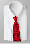 Hockey goalie neck tie red and black