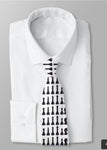 Chess necktie black and white