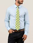 Hockey player tie yellow blue
