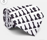 Chess necktie black and white