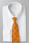 Hockey player tie orange & gray