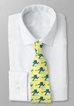 Hockey player tie yellow blue