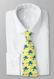 Hockey player tie yellow blue