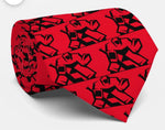 Hockey goalie neck tie red and black